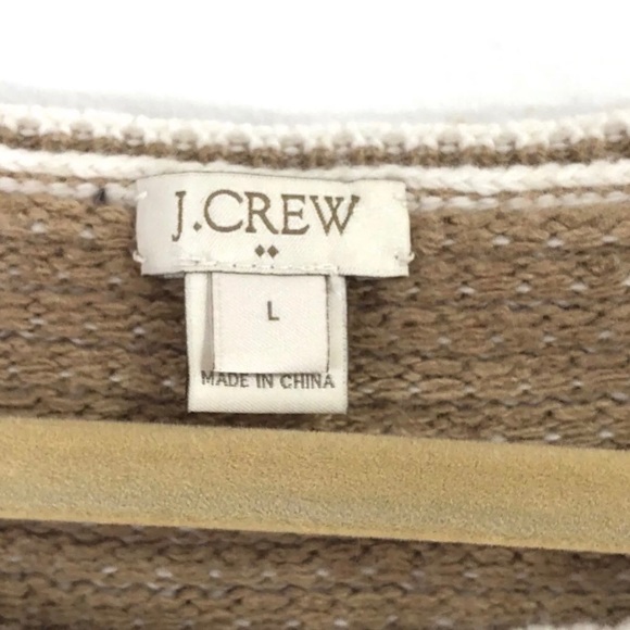 J.Crew Sweater Stitch Boat Neck Beige Merino Wool - Picture 3 of 4